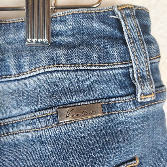 KanCan Women’s Jeans 9/28 Blue High Rise Skinny Raw Hem Ankle Slit KC7140M - Picture 4 of 11